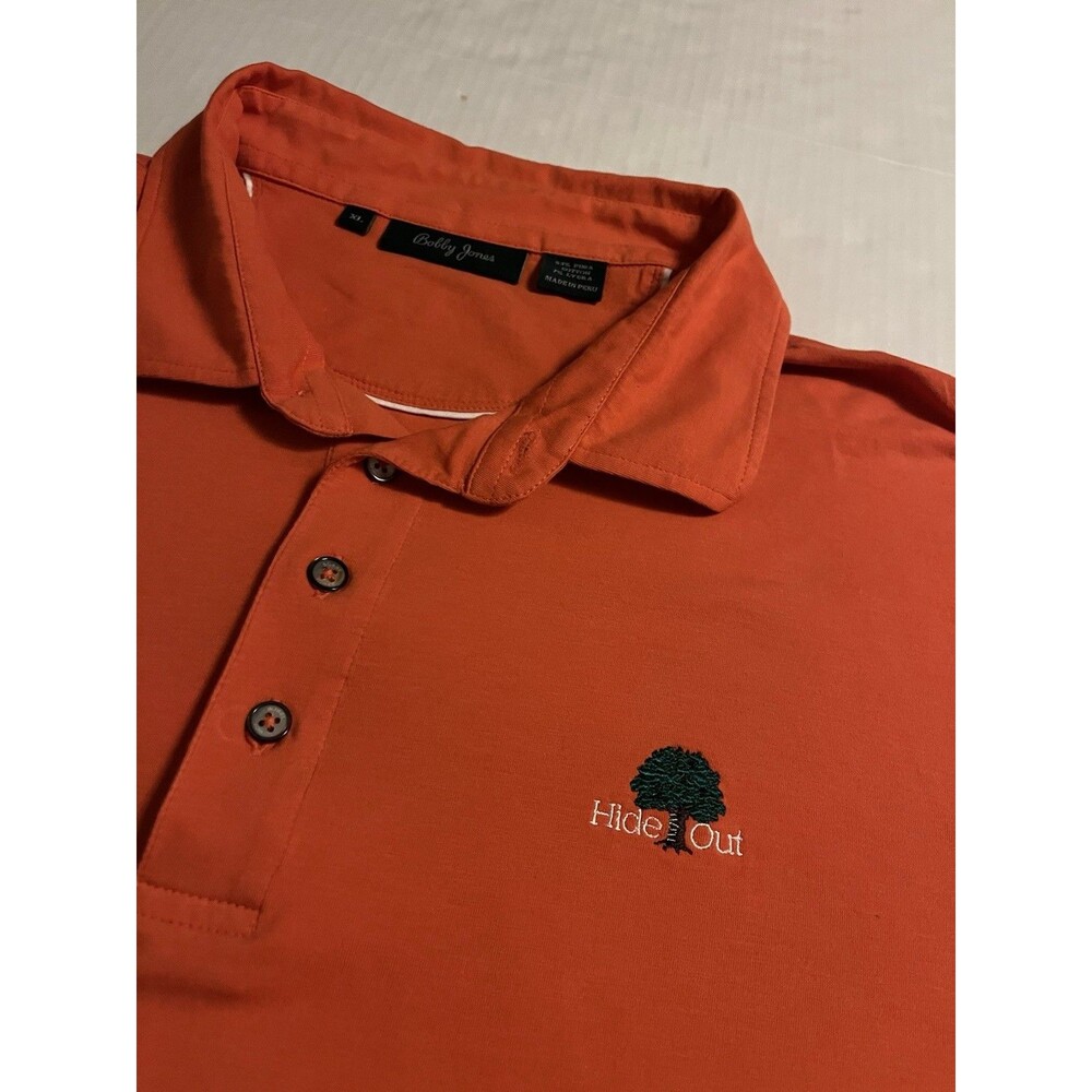 Bobby Jones Hideout Golf Club Naples Florida Orange Polo Shirt XL Tree Logo PGA